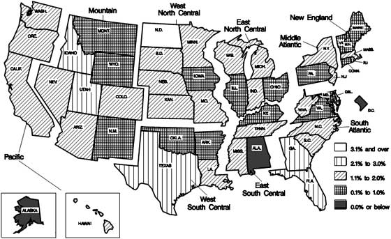 state payrolls annual change Oct. 2013